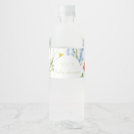 Wildblumen Babydusche Wasserflaschenetikett