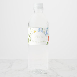 Wildblumen Babydusche Wasserflaschenetikett
