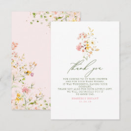 Wildblumen Babydusche wenig Dank Dankeskarte