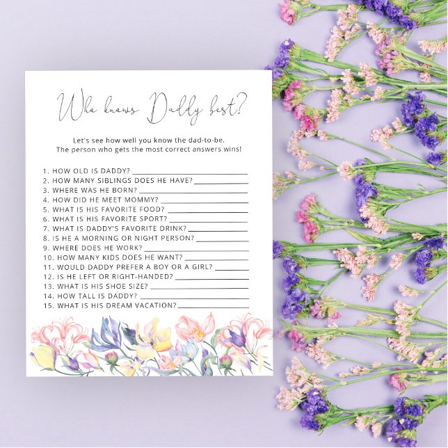 Wildblumen Babydusche Wer Papa am besten kennt (Von Creator hochgeladen)