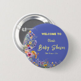 Wildblumen Babyduschtaste Button