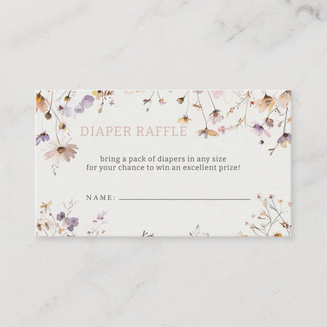 Wildblumen Babymädchen-Duschvorrichtung Begleitkarte (Vorderseite)