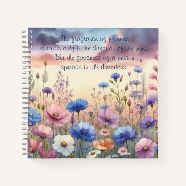 Wildblumen bei Abendessen & Kostenvoranschlag Notizbuch (Vorderseite)