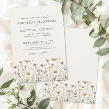 Wildblumen Beige Boho Florale Hochzeit