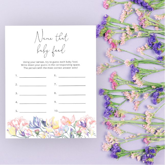 Wildblumen Benennen Sie das Baby Food Dusche Spiel (Von Creator hochgeladen)