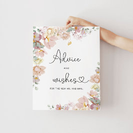 Wildblumen Beratung und Wünsche für Newlyweds Post Poster