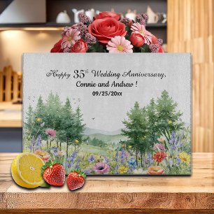 Wildblumen Berge 35. Hochzeitstag Schneidebrett