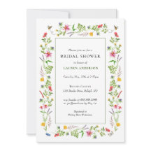 Wildblumen & Bienen Brautdusche Einladung