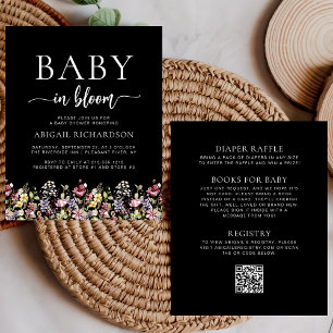 Wildblumen Black QR Code Kinderdusche