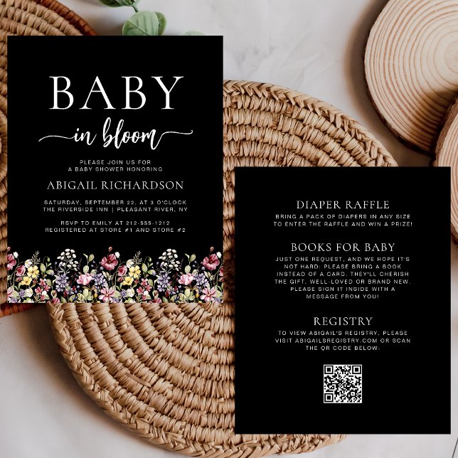 Wildblumen Black QR Code Kinderdusche (Von Creator hochgeladen)