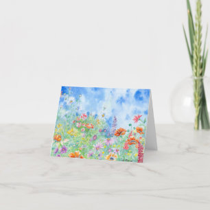 Wildblumen Blank Notecard Dankeskarte