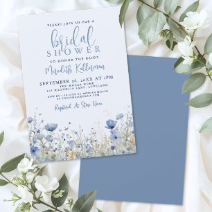 Wildblumen Blau Florales Brautbad Einladung