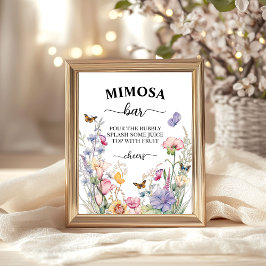 Wildblumen Bloom 'Mimosa Bar' Brautparty Poster