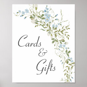 Wildblumen Blue Green Wedding Cards und Geschenke Poster