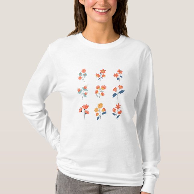 Wildblumen Blume Botanisch T-Shirt (Vorderseite)