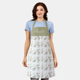 Wildblumen-Blumen-Botanik-Script Personalisiert Schürze