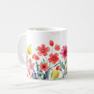 Wildblumen Blumen, Botanischer Garten, Farbige gif Kaffeetasse