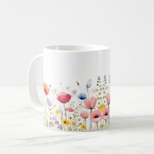 Wildblumen Blumen, Botanischer Garten, Farbige gif Kaffeetasse
