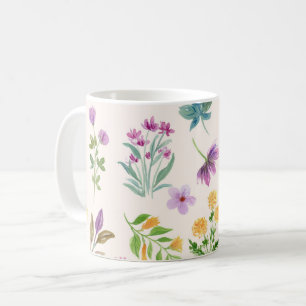 Wildblumen Blumen, Botanischer Garten, Farbige gif Kaffeetasse