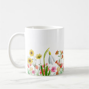 Wildblumen Blumen, Botanischer Garten, Farbige gif Kaffeetasse