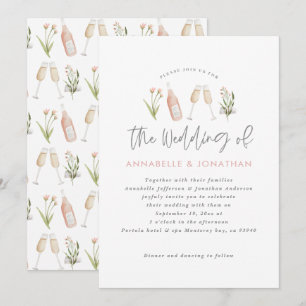 Wildblumen-Blumen Champagner moderne Schrift Ankündigung