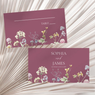 Wildblumen Blumen Florale Hochzeit  Platzkarte