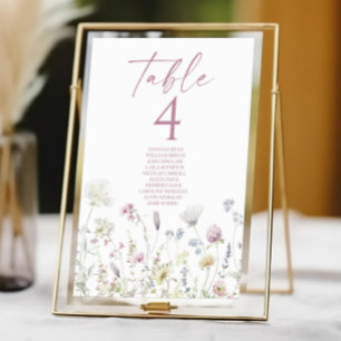 Wildblumen Blumen Floraler Garten Hochzeit Tischnummer