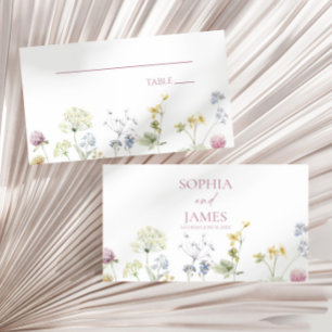 Wildblumen Blumen Hochzeit  Platzkarte