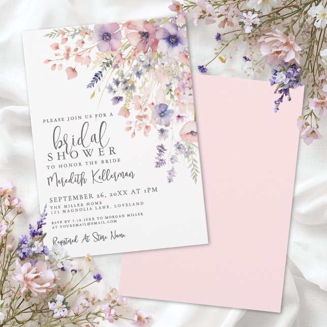 Wildblumen Blumen Hochzeitsshower Einladung (Wildflower Floral Bridal Shower Invitation)