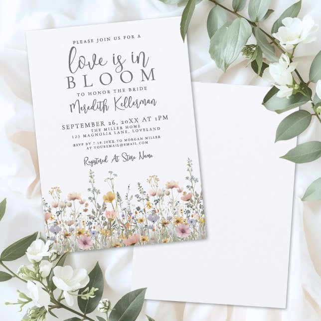 Wildblumen Blumen Hochzeitsshower Einladung (Wildflower Floral Bridal Shower Invitation)