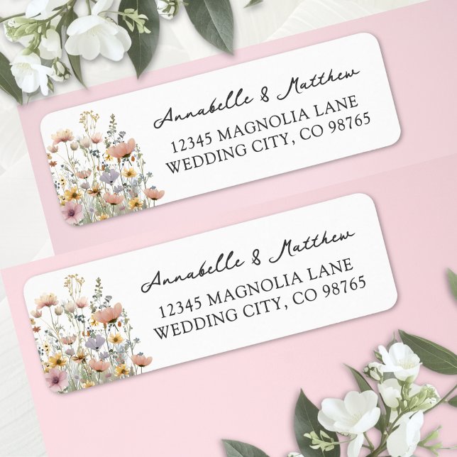 Wildblumen-Blumen-Rücksendeadresse (Wildflower Floral Return Address Label )