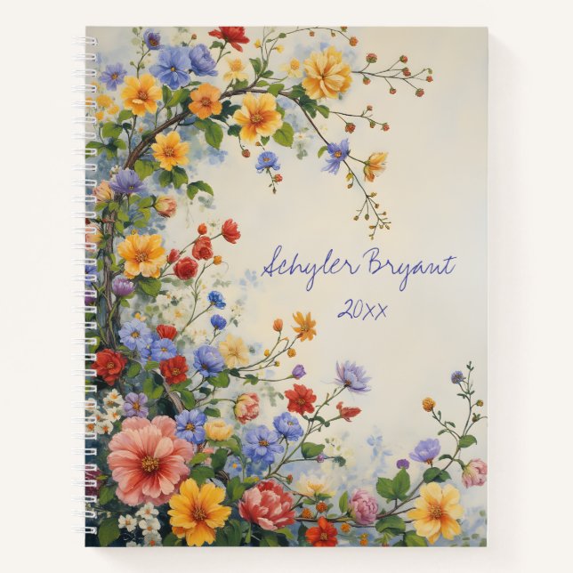 Wildblumen-Blumen-Spiral-Journal-Notizbuch Notizbuch (Vorderseite)