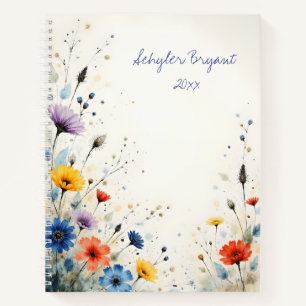 Wildblumen-Blumen-Spiralblock Notizbuch