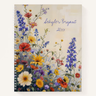 Wildblumen-Blumen-Spiralblock-Notizbuch Notizbuch