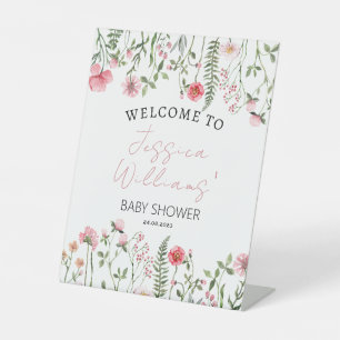 Wildblumen Blumenbaby Dusche Begrüßungszeichen Sockelschild