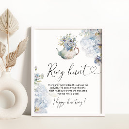 Wildblumen Blumenblau Jagen Brautparty Poster