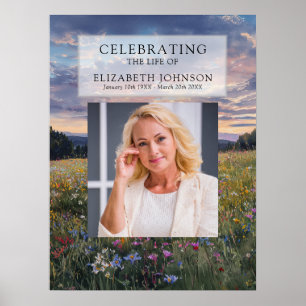 Wildblumen-Blumenfeier-des-Lebens-Willkommensschil Poster