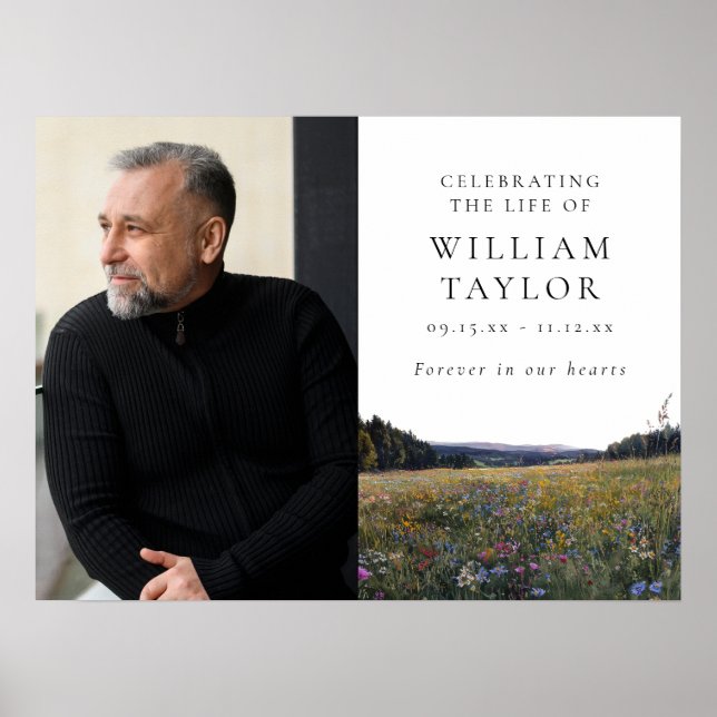 Wildblumen-Blumenfeier Des Lebens Willkommensschil Poster (Vorne)