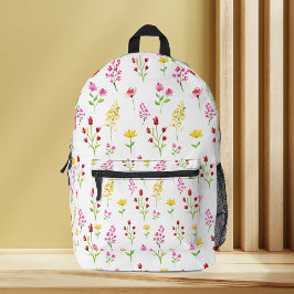 Wildblumen Blumengeflecht Niedliche Blume Bedruckter Rucksack