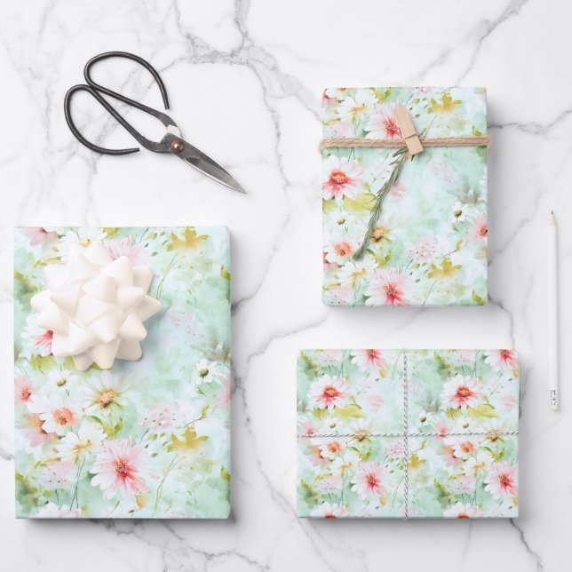 Wildblumen Blumengestein Geschenkpapier Set (Vorderseite)