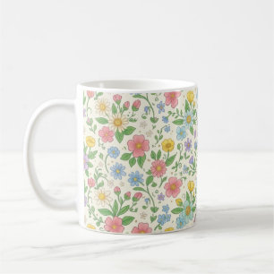 Wildblumen-Blumenkeramik-Kaffeetasse Cottagecore Kaffeetasse