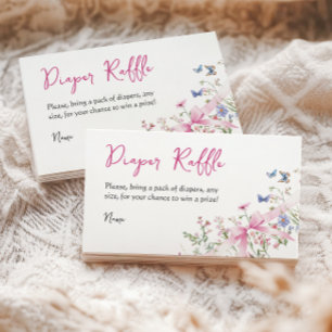 Wildblumen Blumenmädchen Rosa Schleife Baby Shower Begleitkarte