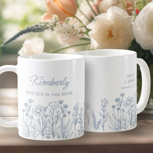 Wildblumen-Blumenmuster mit handgezeichnetem Rand Kaffeetasse
