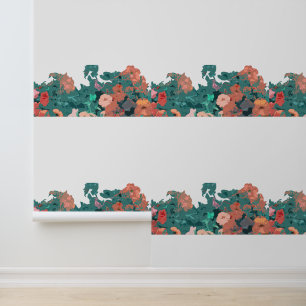 Wildblumen Blumenorange Grüne Blätter Grüne Tapete