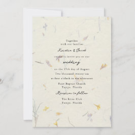 Wildblumen Blumenpapier Moderne digitale Hochzeit Einladung