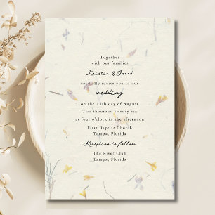 Wildblumen Blumenpapier Moderne Digitale Hochzeit Einladung