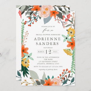 Wildblumen Blumenrahmen Brautparty Einladung