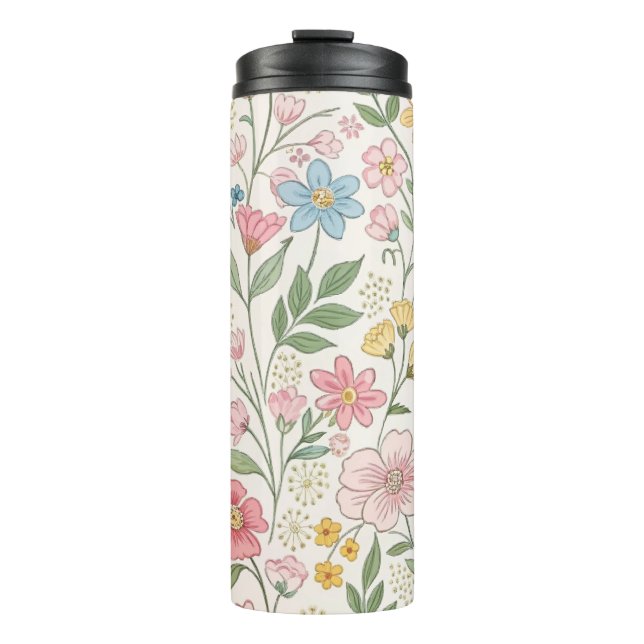 Wildblumen Blumensommermuster Thermosbecher (Vorderseite)