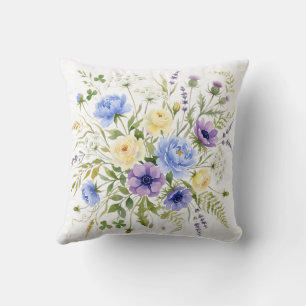 Wildblumen-Blumenstrauß Aquarell  Kissen