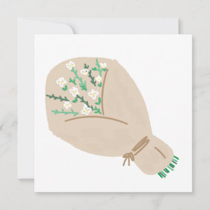Wildblumen-Blumenstrauß in Kraftpapier eingewickel Einladung